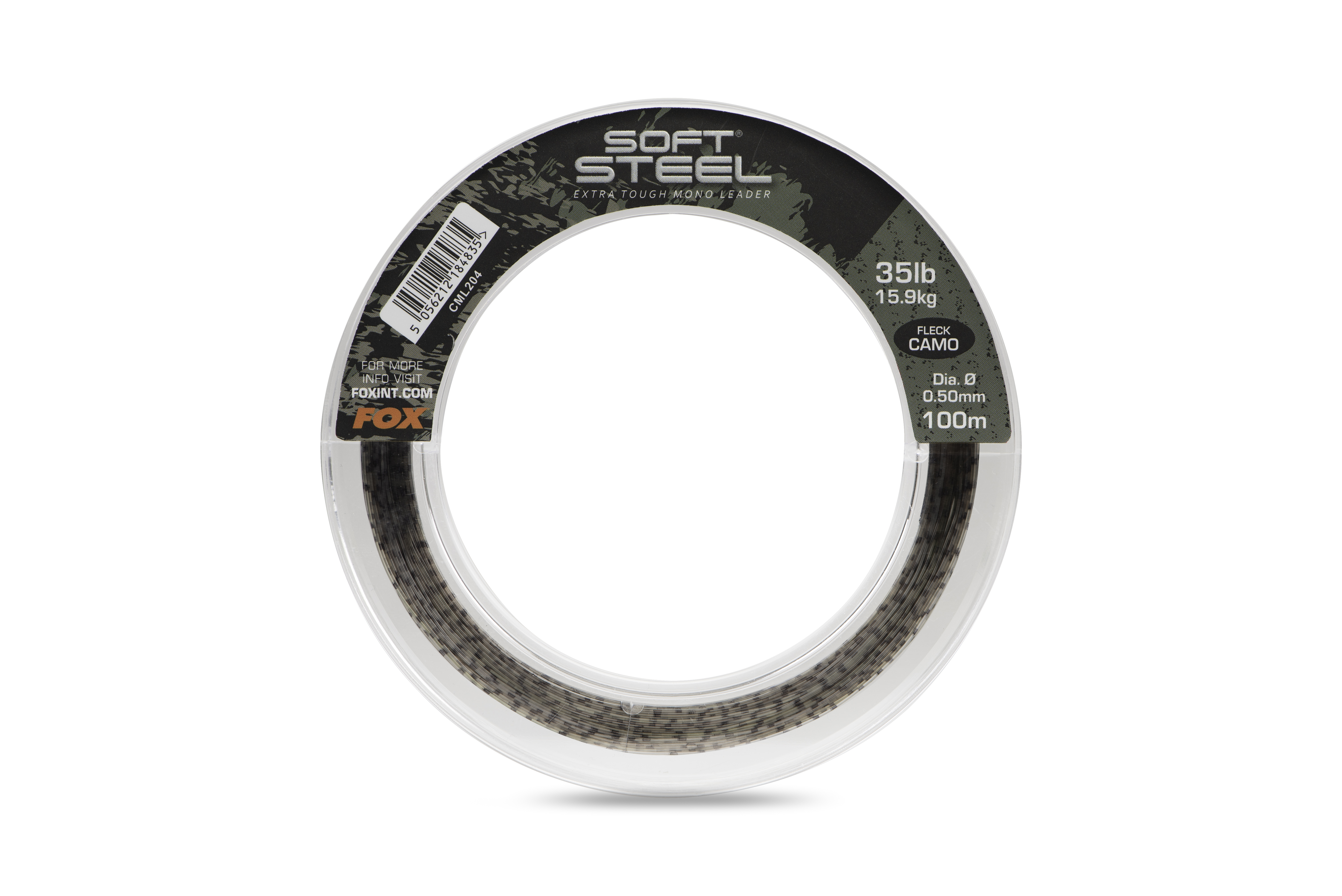 cml204_fox_soft_steel_camo_fleck_leader_35lb_100m_mainjpg