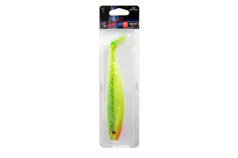 Fox Rage Pro Shad Single Colour Packs Rage Pro Shad 18cm  / 7" UV Lemontiger x 1pcs