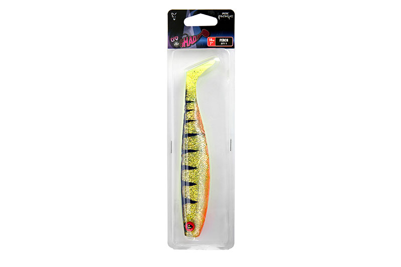 Fox Rage Pro Shad Single Colour Packs Rage Pro Shad 18cm  / 7" UV Perch x 1pcs