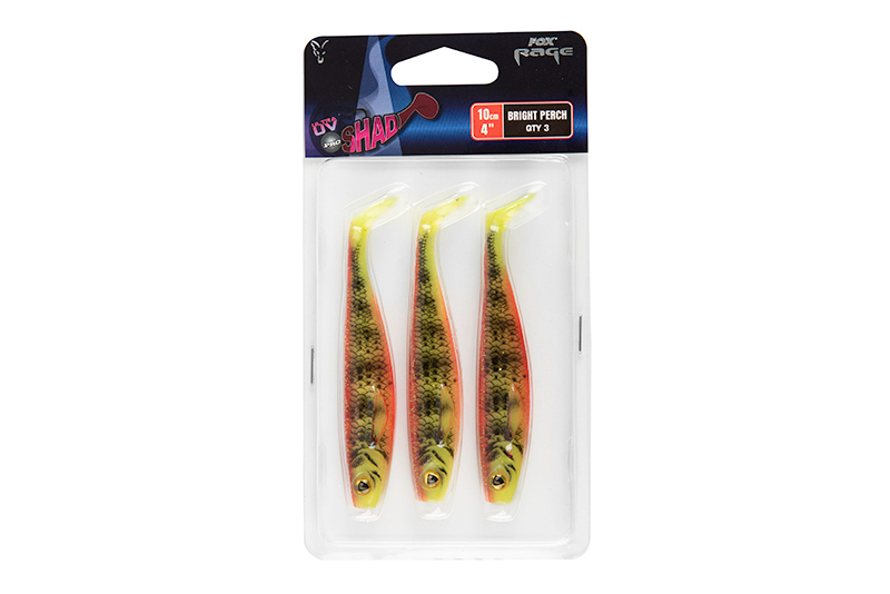 Fox Rage Pro Shad Single Colour Packs UV Bright Perch - 10cm