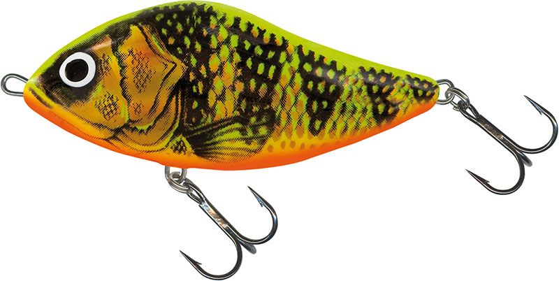 Salmo Slider 12cm Gold Fluro Perch - Sinking